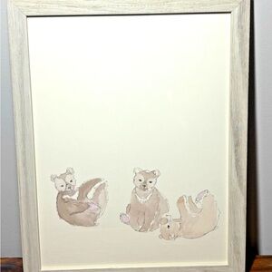 Restoration Hardware Baby & Child 
Watercolor Animal print framed art
wall decor